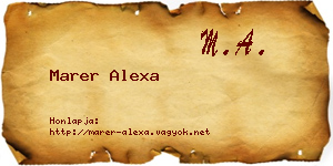 Marer Alexa névjegykártya